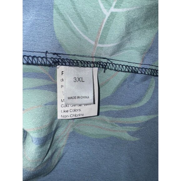 Tropical Leaf Print Off-Shoulder Dress 3XL - Picture 3 of 8